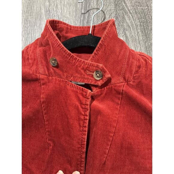 J Crew Burnt Orange Cotton Corduroy Leather Buttons Blazer Women's - Picture 3 of 13